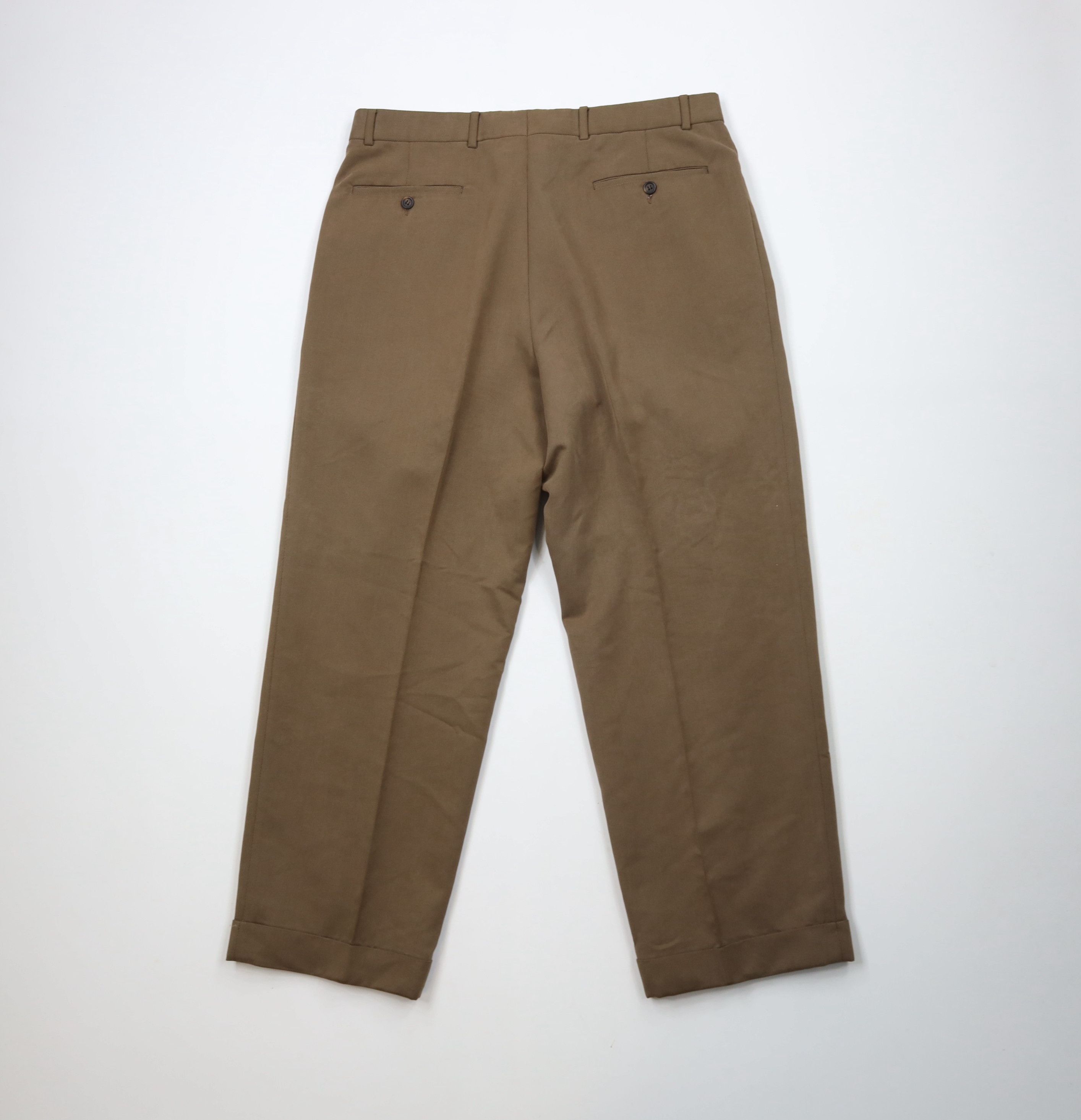 Vintage Vintage 90s Streetwear Pleated Wide Leg Whipcord Chino Pants Size US 34 / EU 50 - 10 Thumbnail