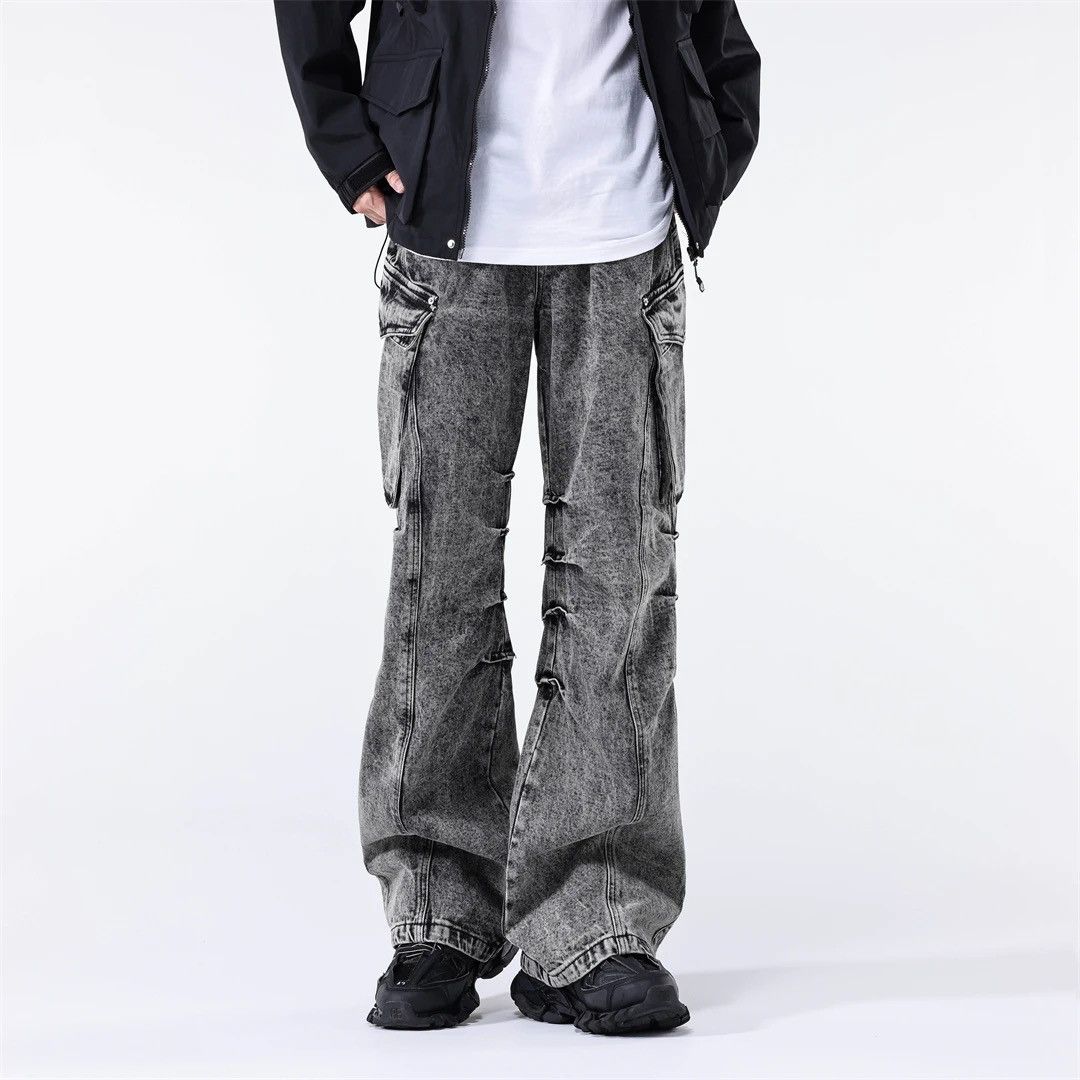 image of Multi Pocket Vintage Baggy Cargo Jean in Grey, Men's (Size 31)