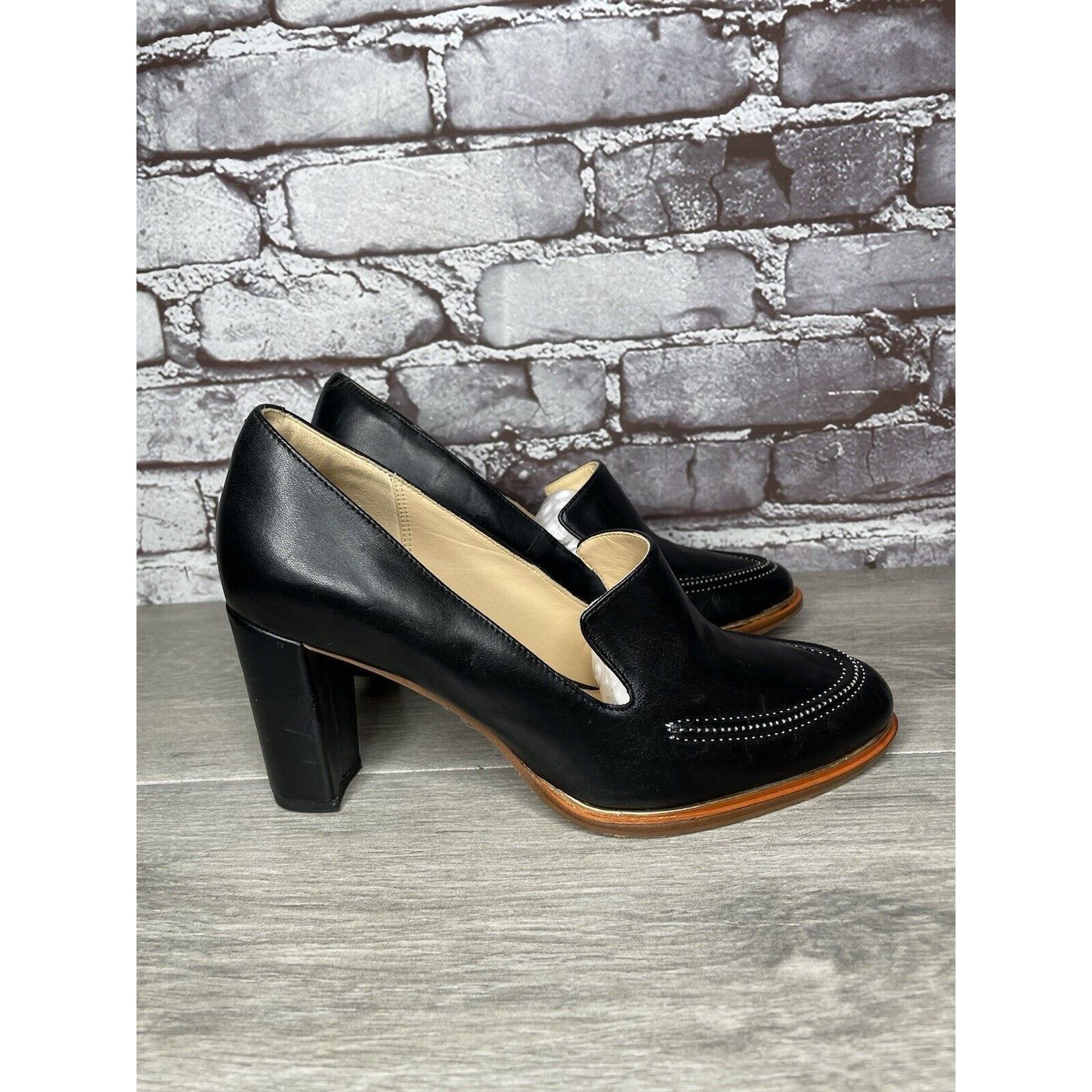 Clarks Clarks Plus Cushion Black Leather Almond High Heeled Shoes W Size US 7.5 / IT 37.5 - 17 Thumbnail