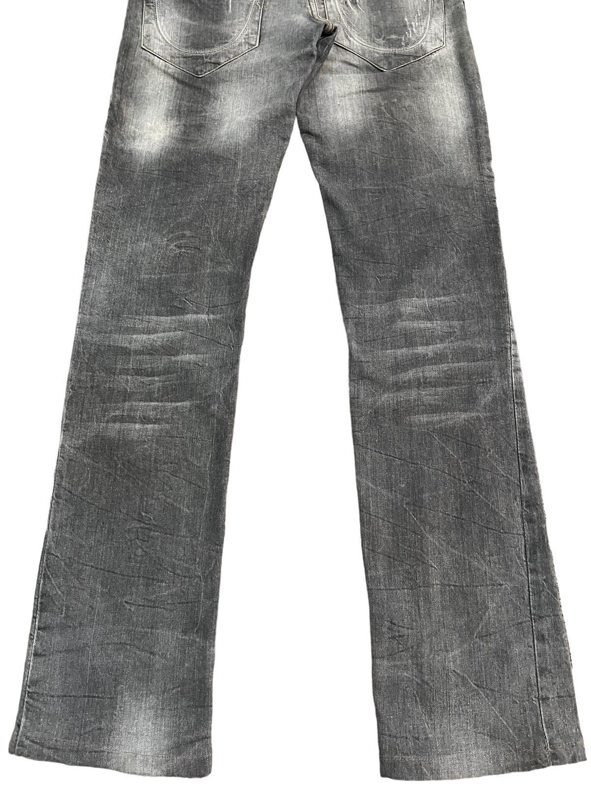 Zara Vintage Zara Trafaluc Buttonfly Distressed Black Faded Jeans Size US 31 - 6 Thumbnail