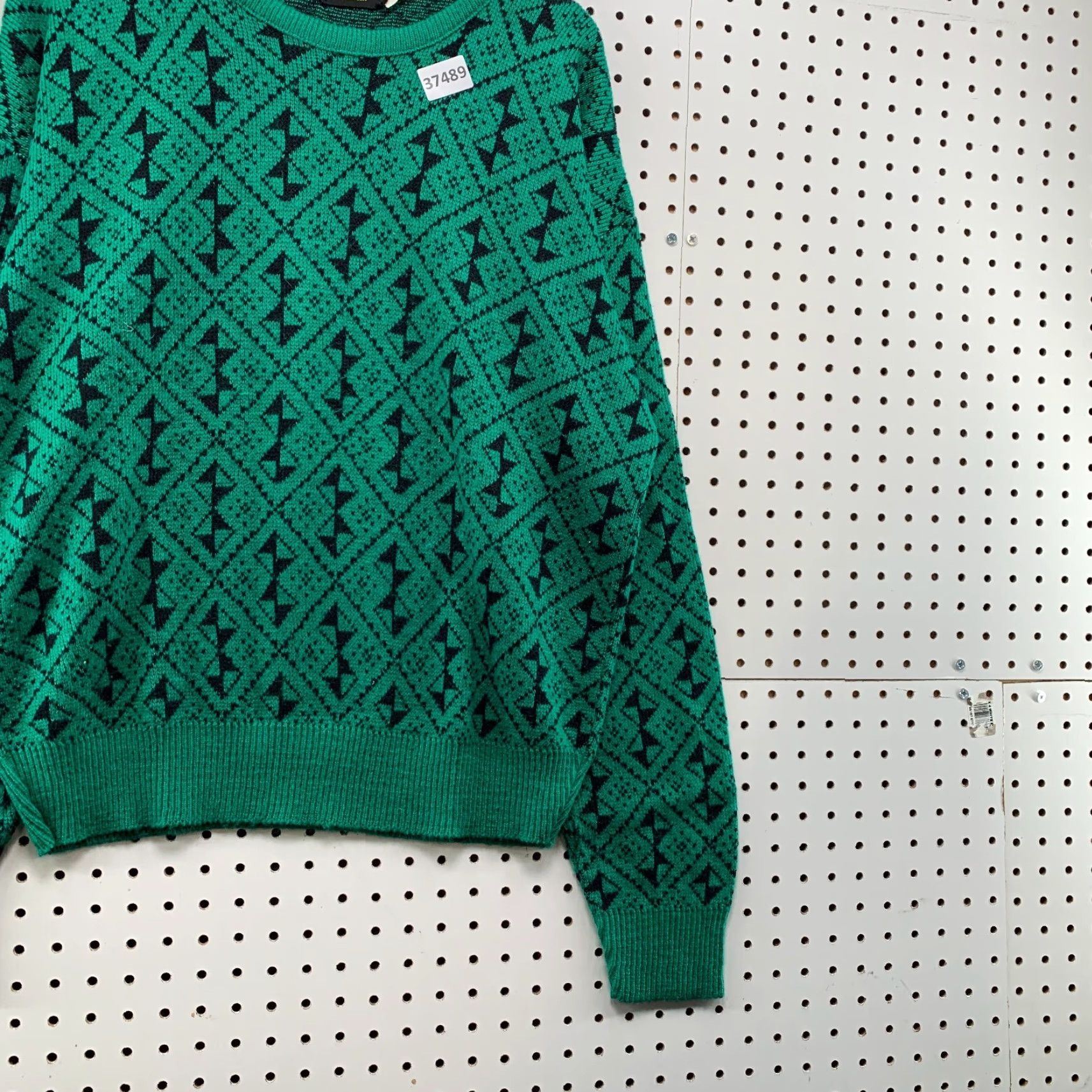 Vintage VINTAGE Jamaica Bay Knit Sweater Mens Large Green Geometric Acrylic USA Pullover Size US L / EU 52-54 / 3 - 4 Thumbnail