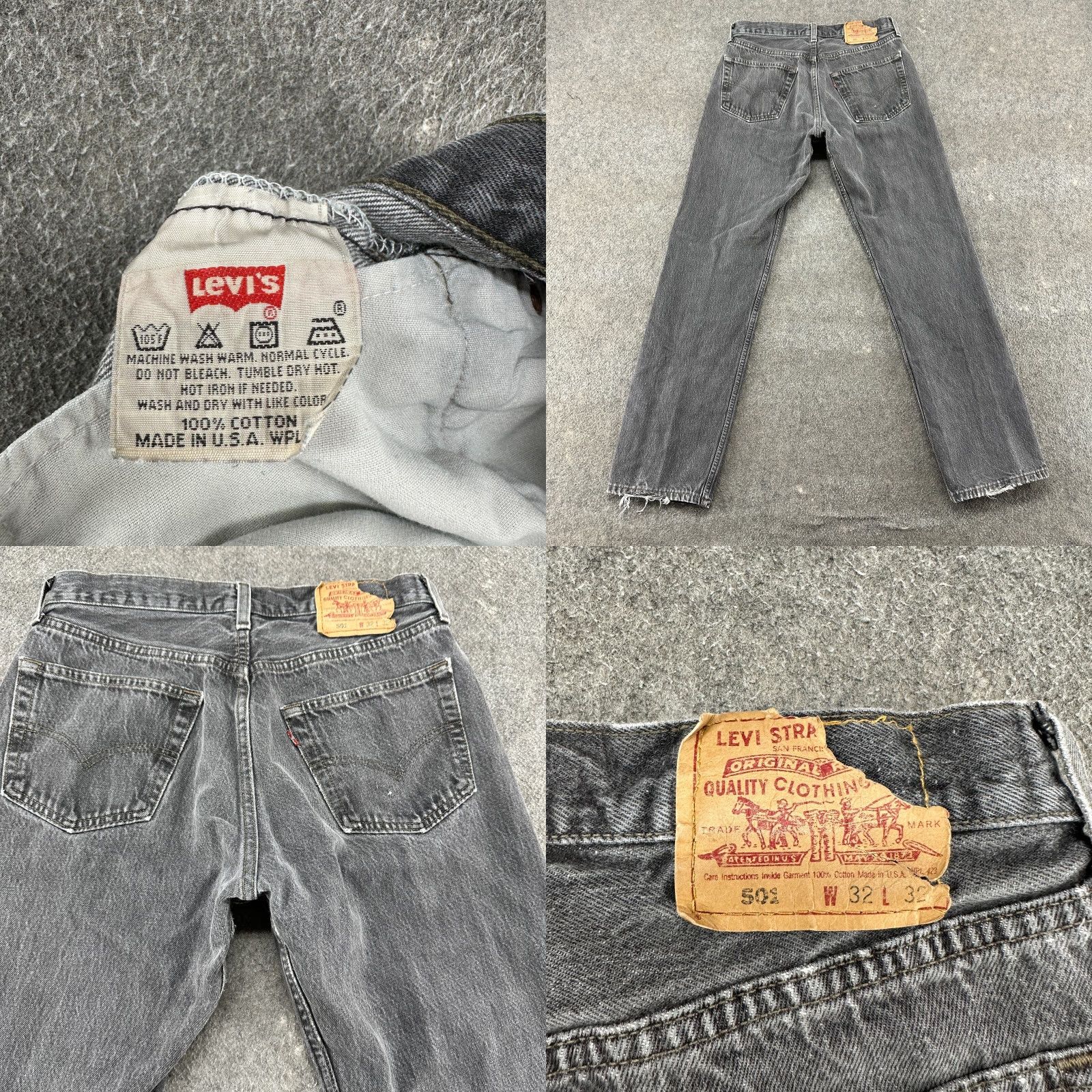 Levi's VINTAGE Levi's 501 Jeans Men 30x31 32x32 Black Dark Wash Straight Regular 90s USA Mens Jeans Reg Regular Distressed 5-Pocket Model Levi's 501 Series Size US 30 / EU 46 - 8 Thumbnail