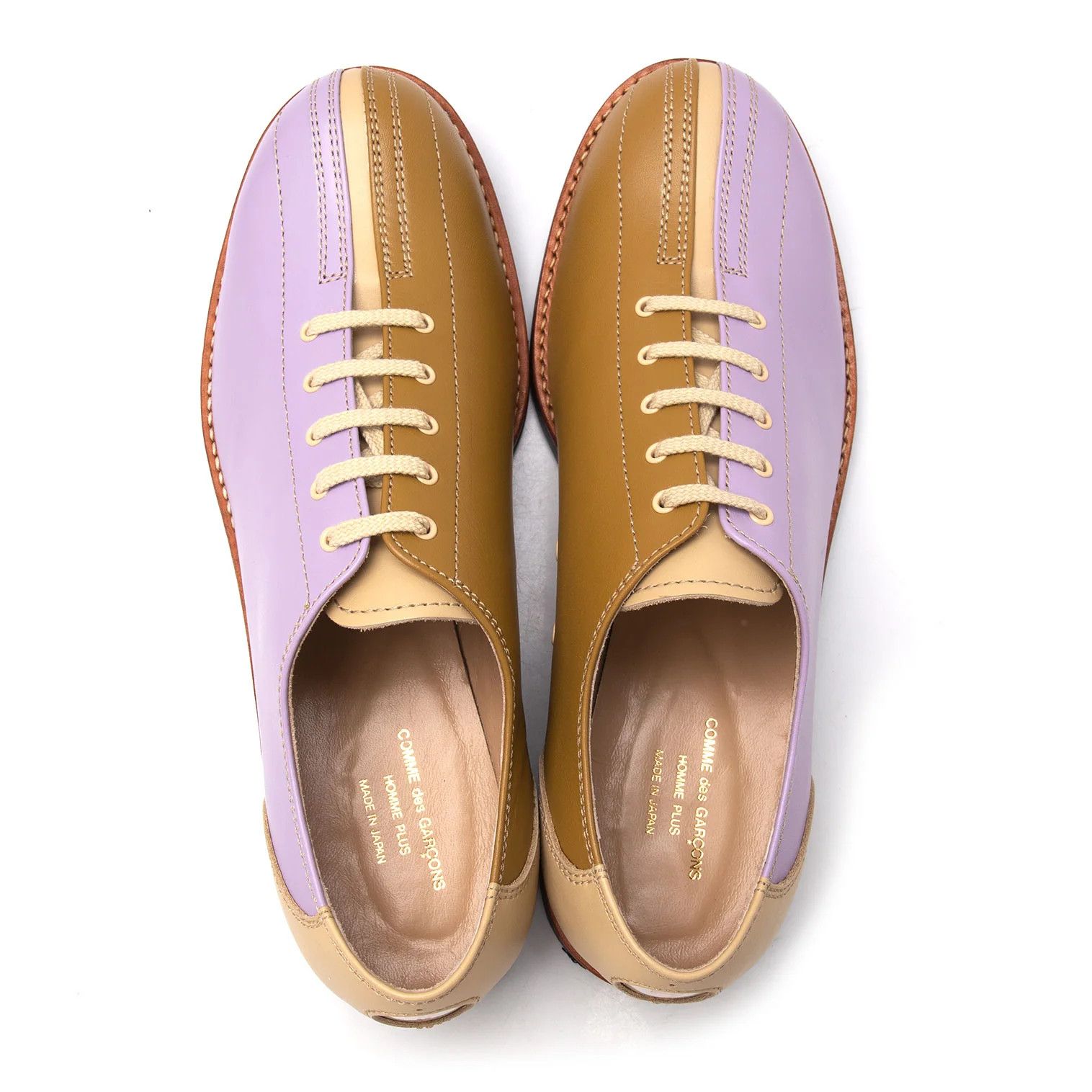 Comme des Garcons Homme Plus Bicolor Leather Shoes Beige Purple Size 27 Size US 9 / EU 42 - 11 Thumbnail