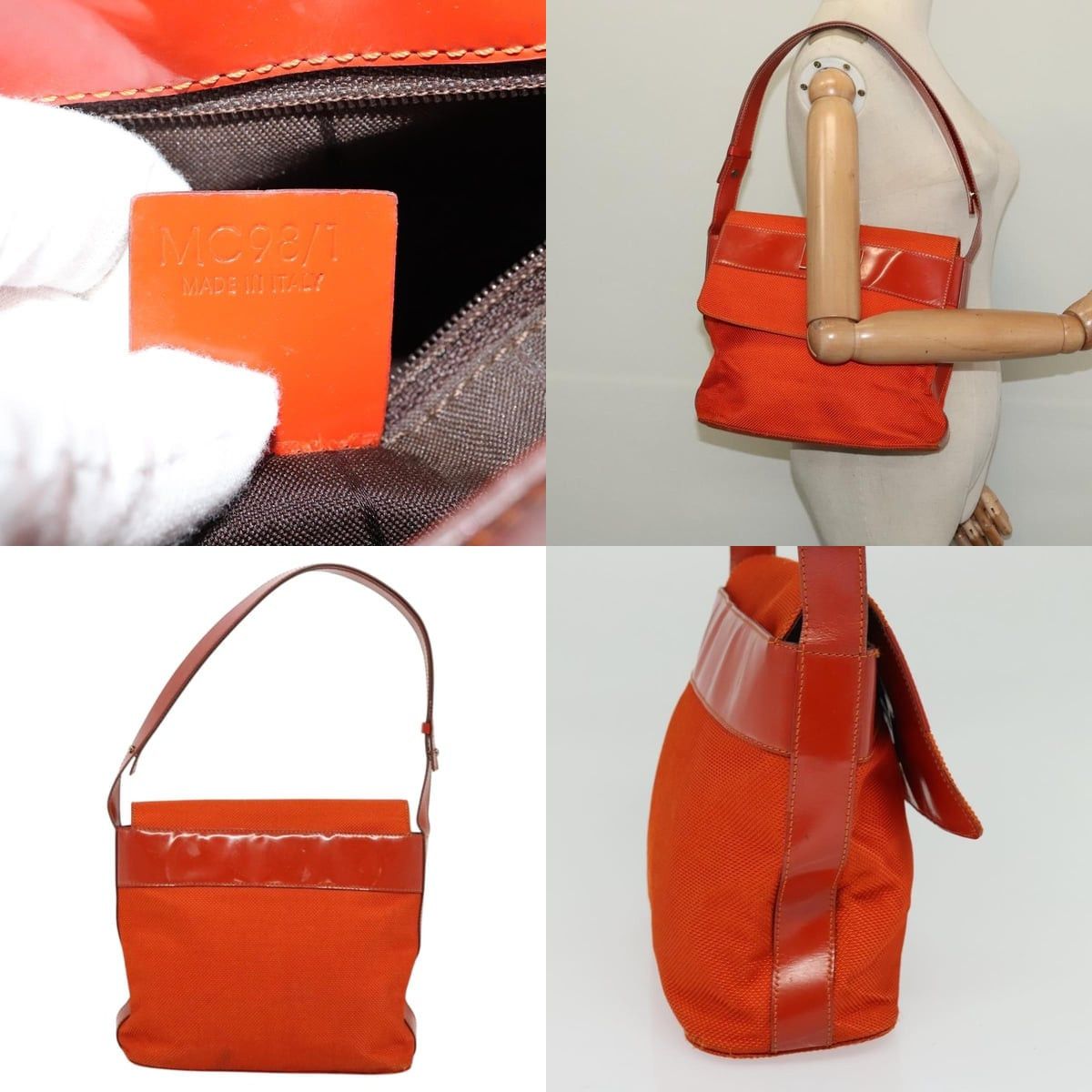 Celine CELINE Shoulder Bag Canvas Orange Silver Size ONE SIZE - 11 Thumbnail