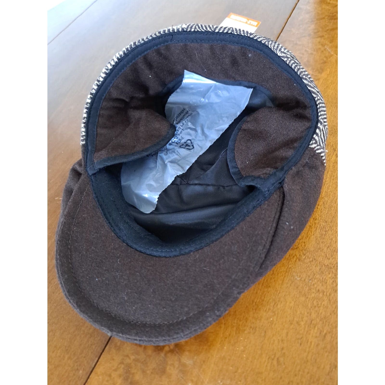 Dockers NWT Dockers Patchwork Newsboy-Cabbie Hat with Ear Flaps Hounds Tooth Brown M Men Baseball Cap Casual Size ONE SIZE - 4 Thumbnail