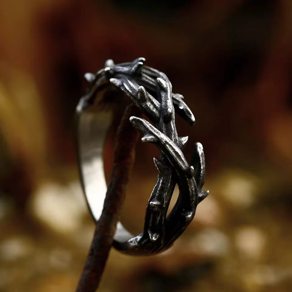 Jewelry Crown Thorns Olive Branch Ring Size ONE SIZE - 2 Thumbnail