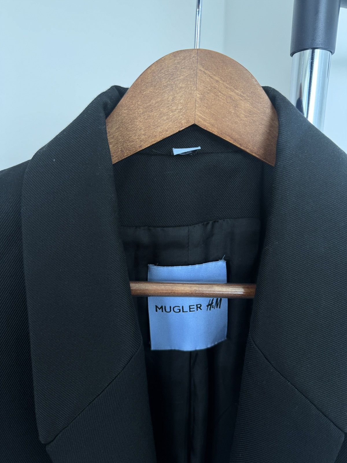 H&M × Mugler Mugler x H&M Black Fitted Blazer Size 46R - 2 Thumbnail