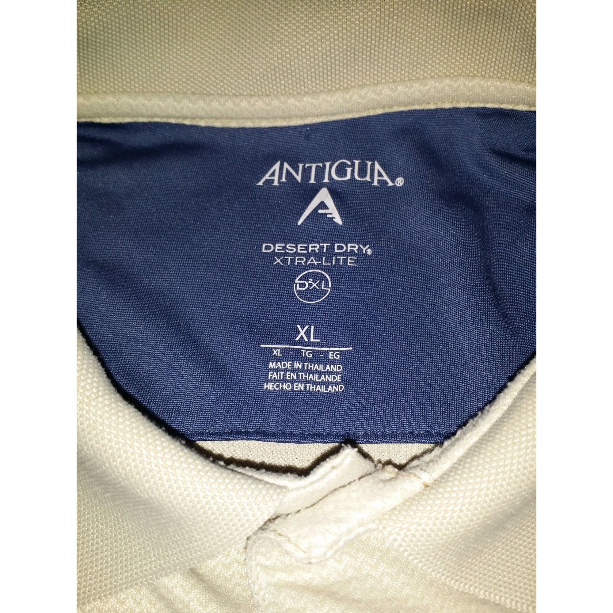 Antigua PGA Golf Polo Men Sz XL Antigua Cream Desert Dry Xtra Lite S Size US XL / EU 56 / 4 - 7 Thumbnail