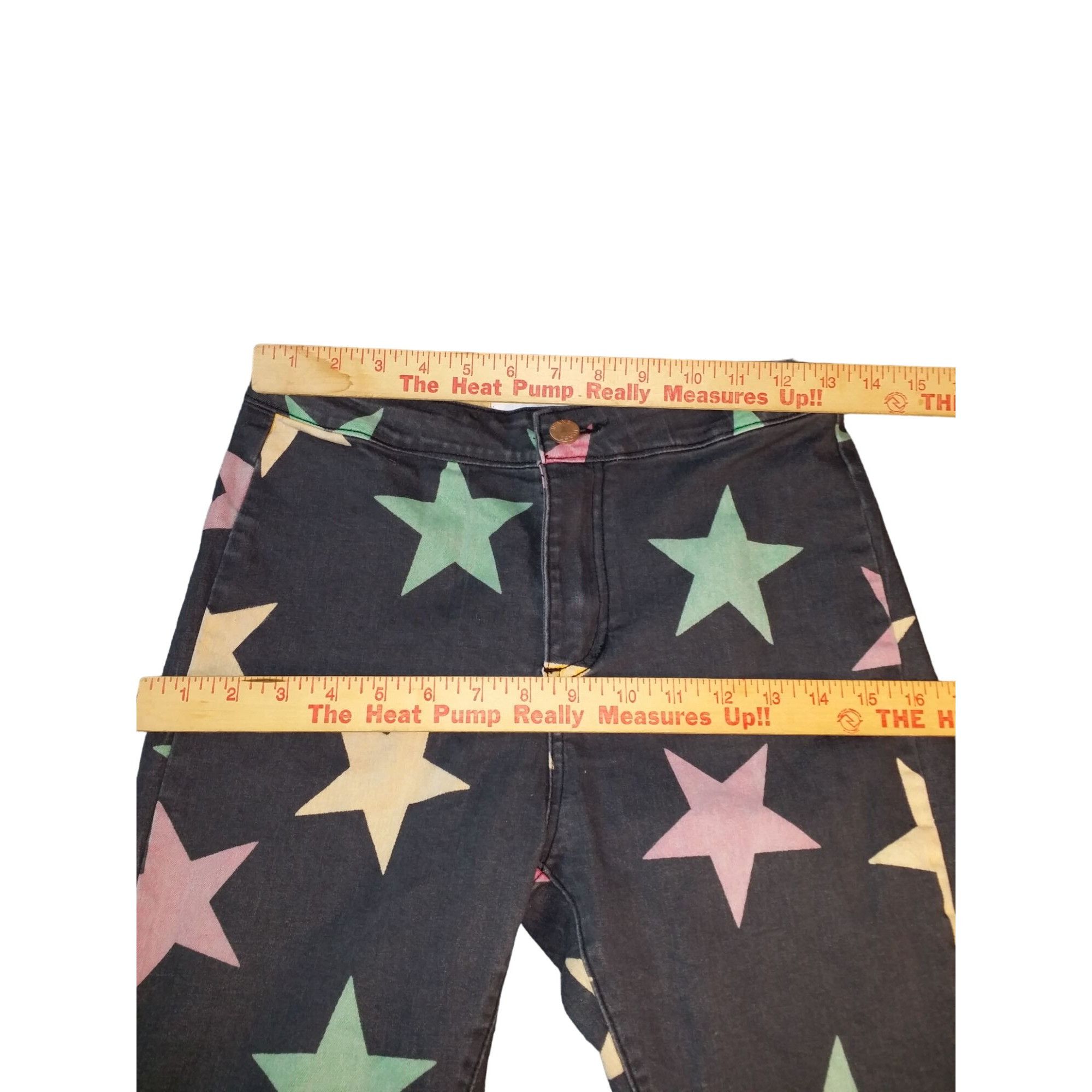 Other Toast Jeans Women Sz M Denim Flare Leg Star Print Bell Botto Size 27" / US 4 / IT 40 - 3 Thumbnail