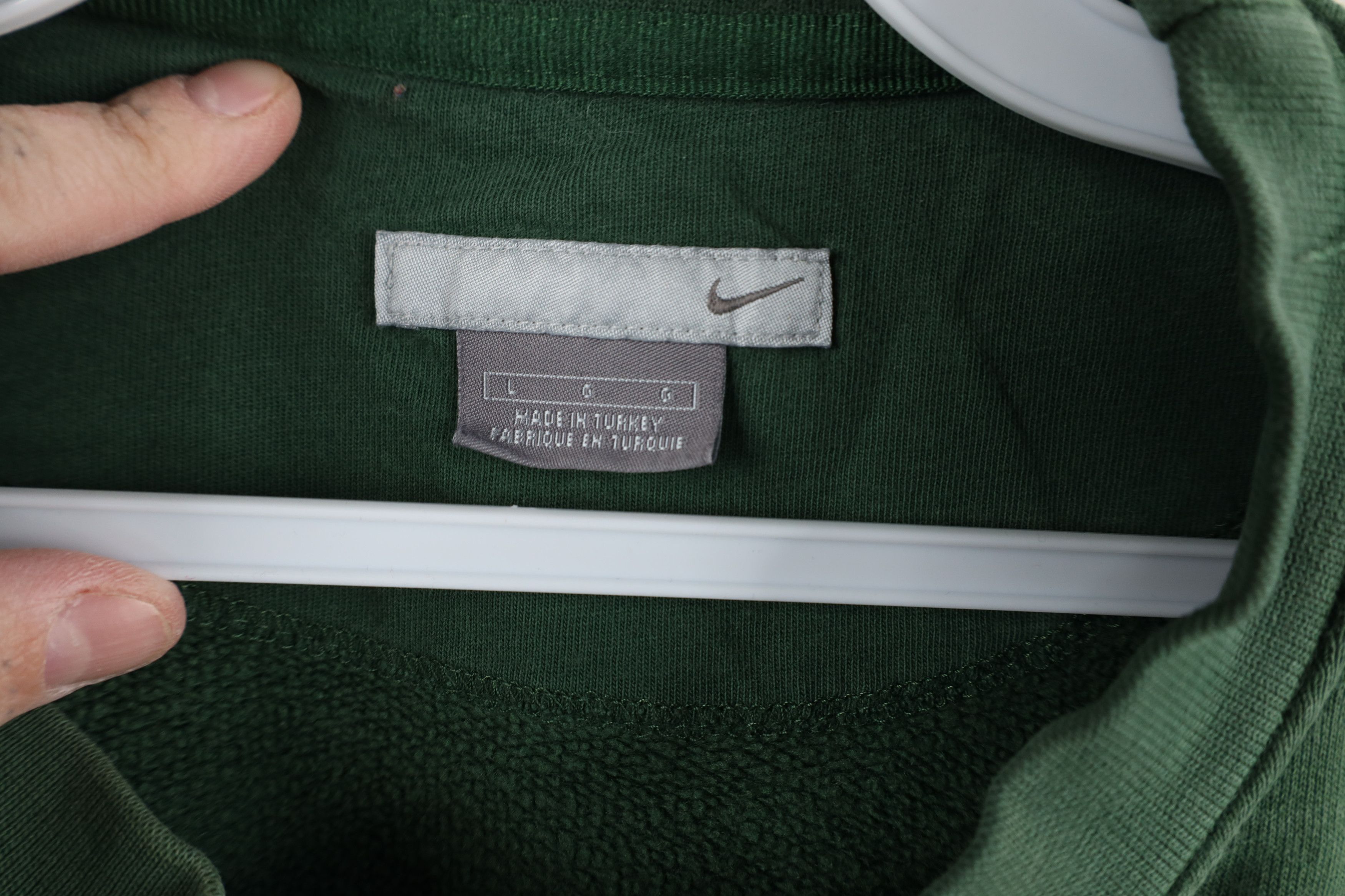 Nike × Vintage Vintage 90s Y2K Nike Swoosh Crewneck Sweatshirt Grass Green Size US L / EU 52-54 / 3 - 9 Thumbnail