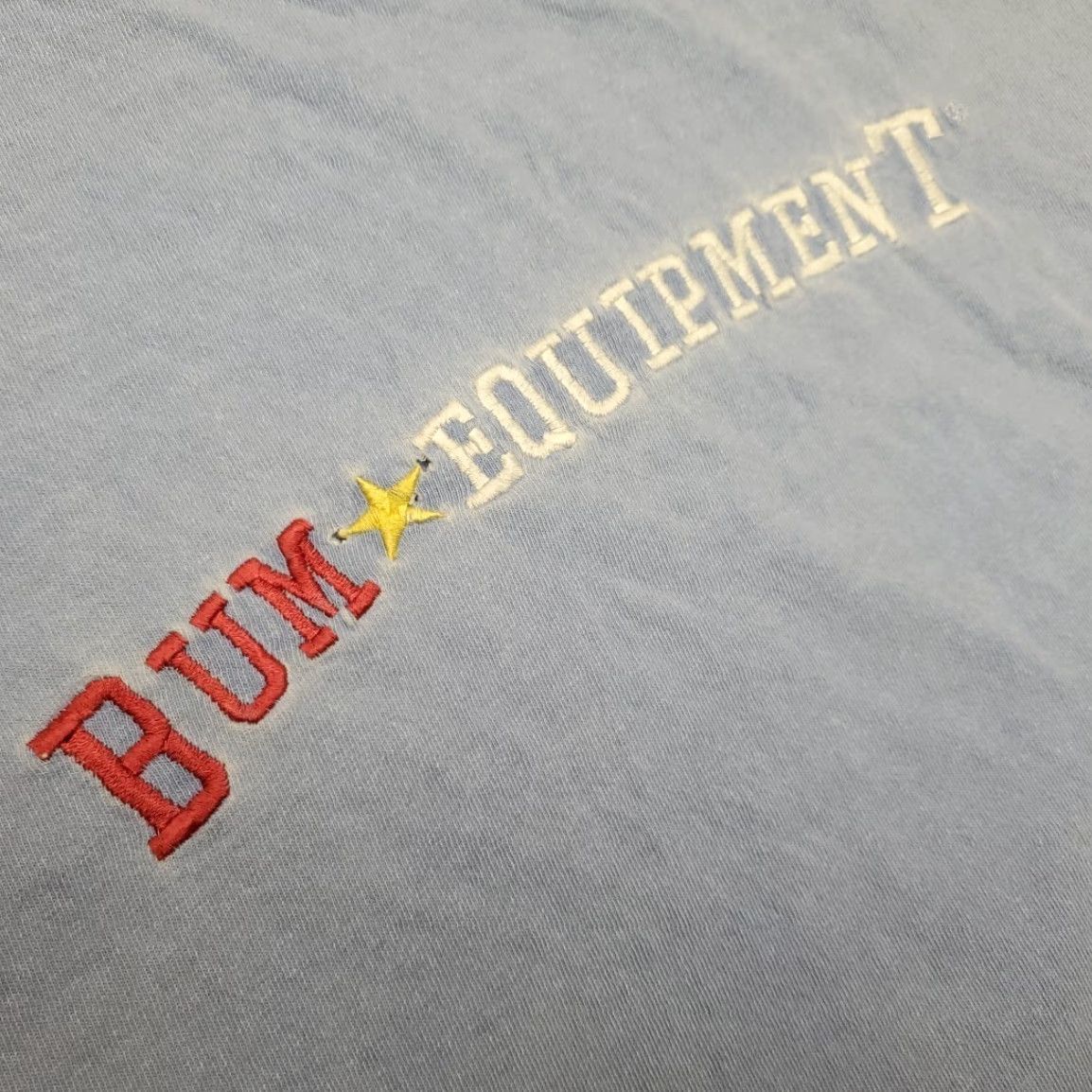 Vintage VINTAGE B.U.M. Equipment Shirt Men XL Blue Short Sleeve Crew Neck 90s Made in USA TEE Size US XL / EU 56 / 4 - 3 Thumbnail