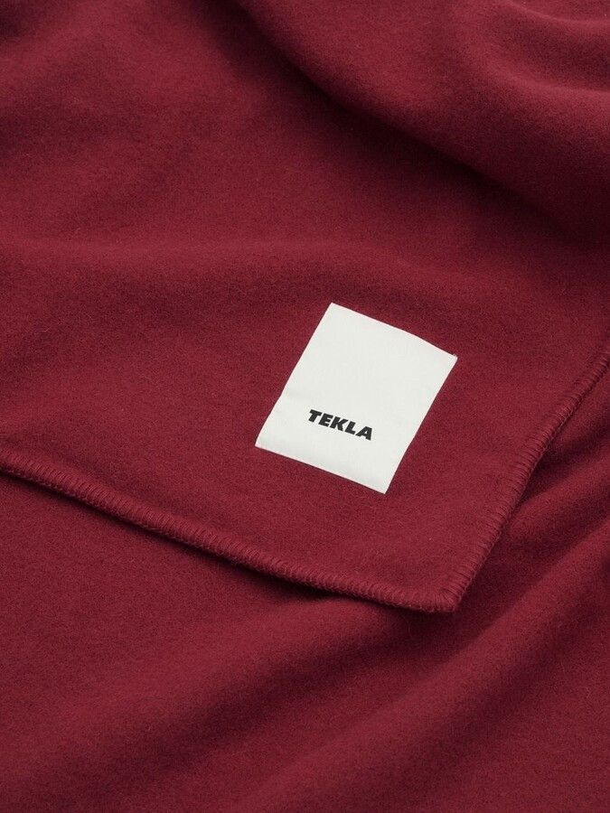 Tekla o1mle0325 Size: OS / Unisex Pure New Wool Blanket Bordeaux Size ONE SIZE - 2 Thumbnail