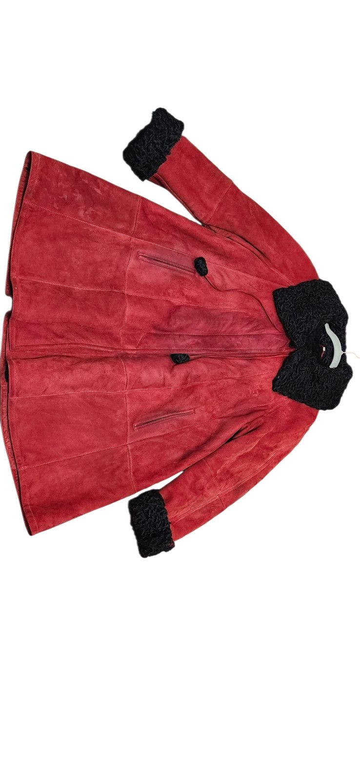 Other Vintage Suede Coat with Black Fur Trim Winter Jacket Size L / US 10 / IT 46 - 12 Thumbnail