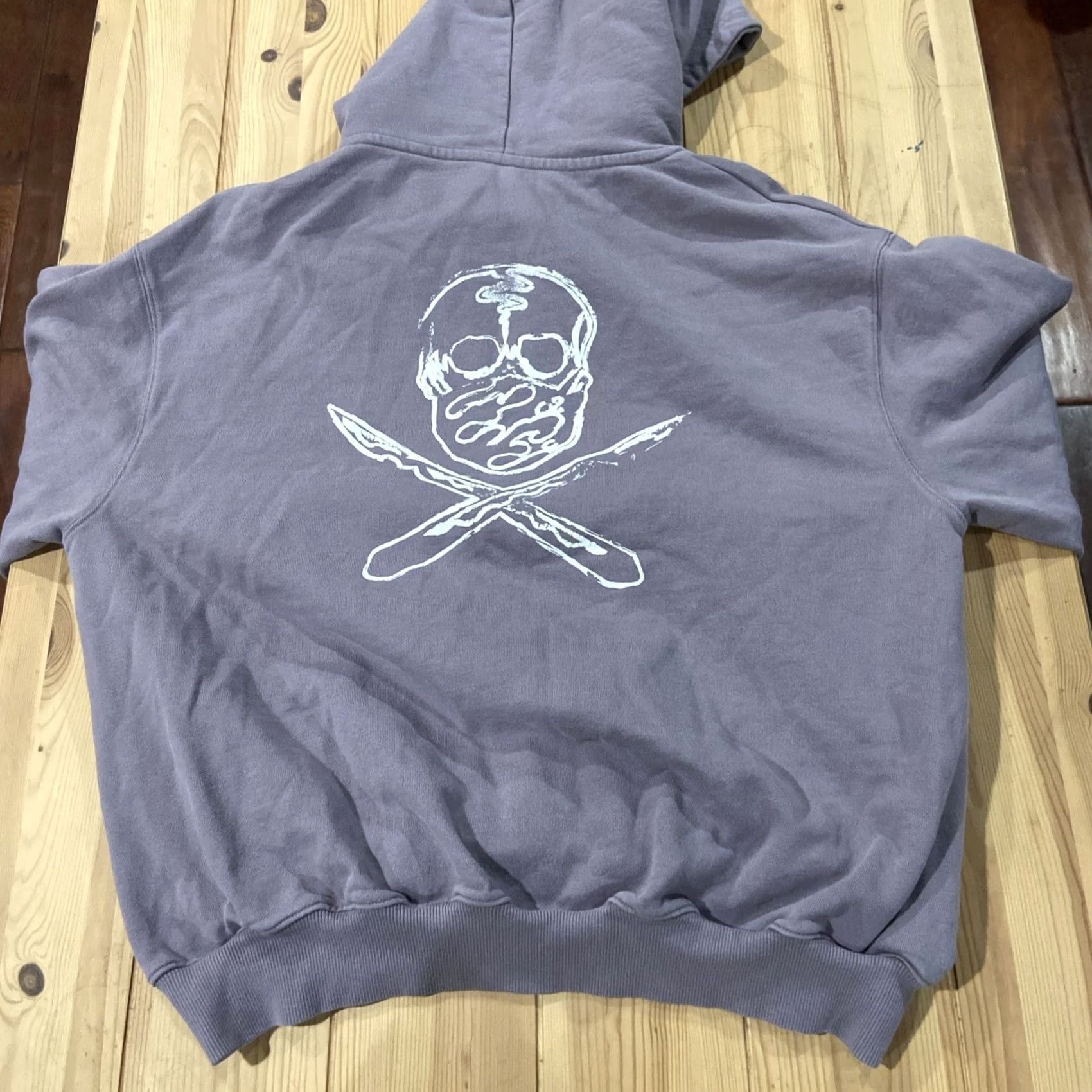 Vintage Shoe Surgeon Hoodie Mens S Lavender Pullover Sweatshirt Merch Graphic Print Logo Sweater Winter Fall Regular Cotton Fleece Purple Men Size US S / EU 44-46 / 1 - 7 Thumbnail