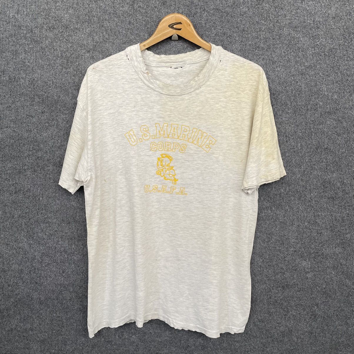 Vintage Vintage 1990s US Marine Corps USAFA Distressed Tee Size US M / EU 48-50 / 2 - 1 Thumbnail