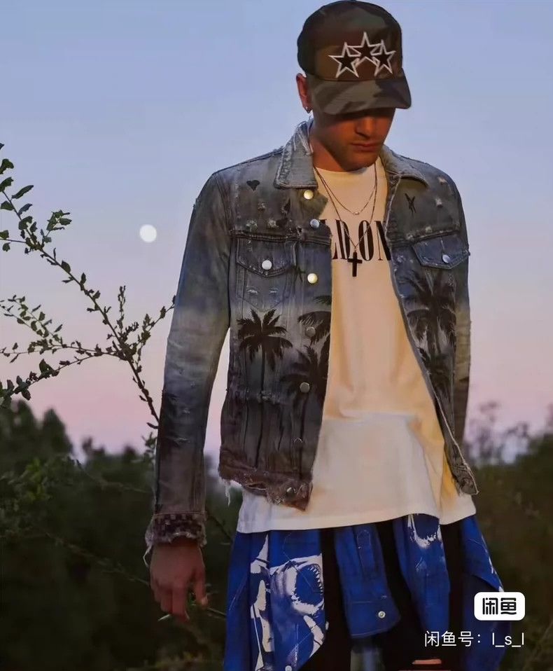 Amiri Amiri 18ss Palm Denim Trucker Classic Coconut Denim Jacket Size US S / EU 44-46 / 1 - 9 Thumbnail