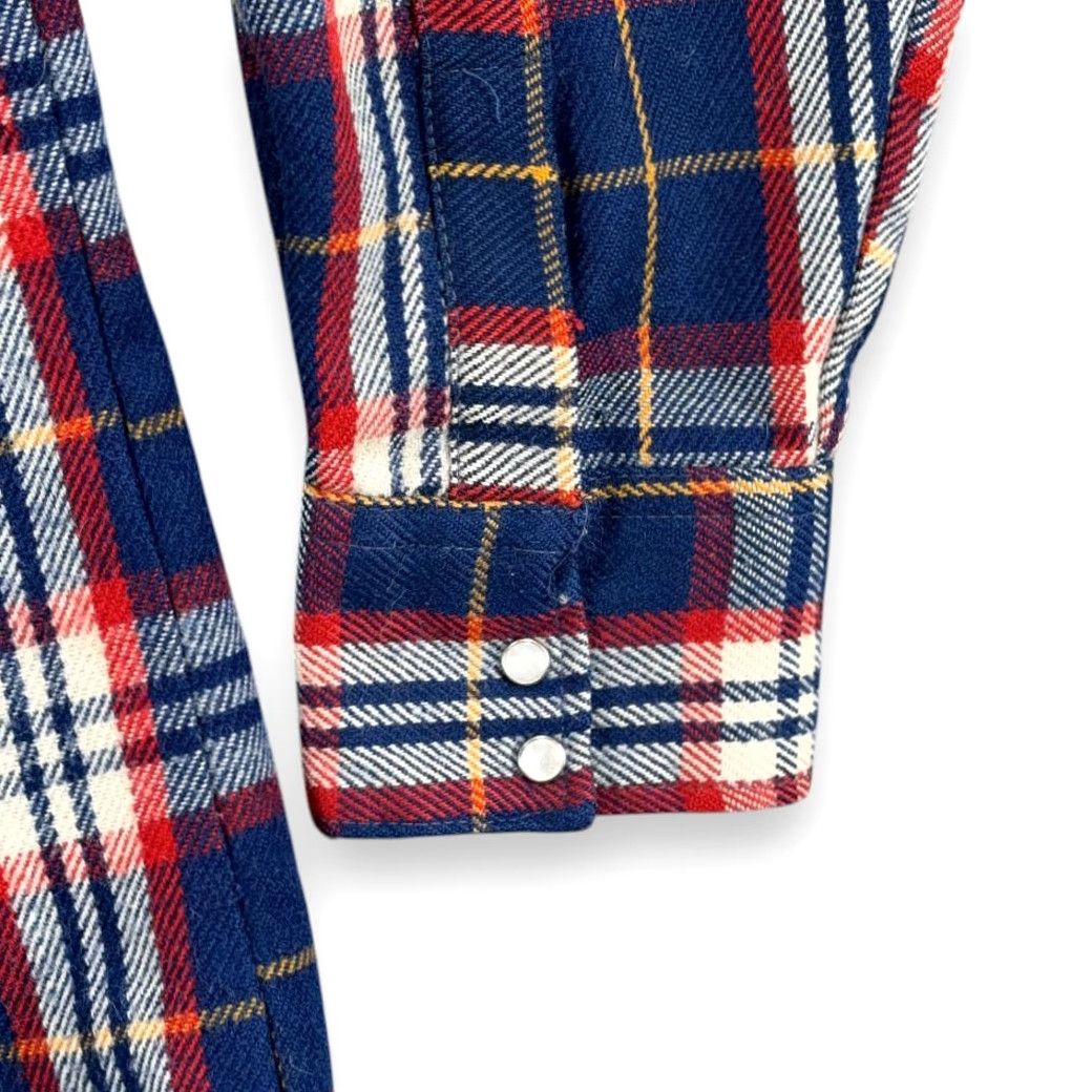 Vintage VINTAGE KP Western Shirt Adult LARGE Blue Red Plaid Acrylic Pearl Snap Workwear 70s Size US L / EU 52-54 / 3 - 6 Thumbnail