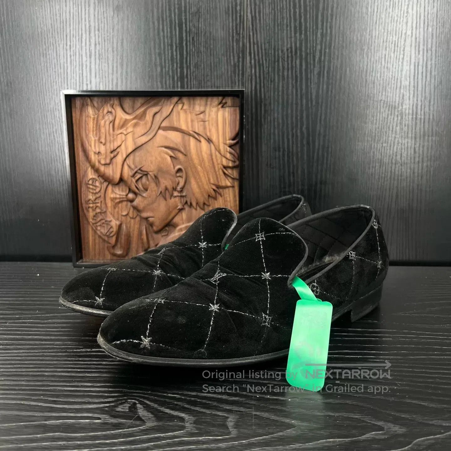Louis Vuitton Black Quilted Star Pattern Slip-On Shoes. Size US 9 / EU 42 - 1 Thumbnail