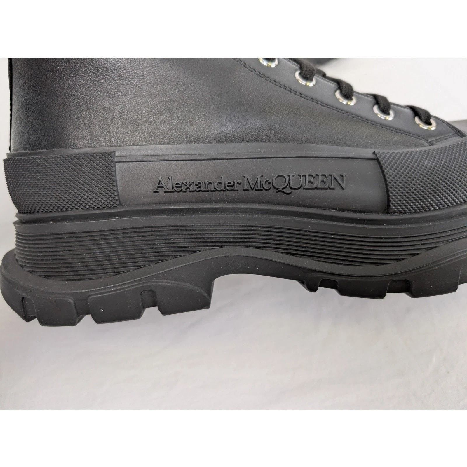 Alexander McQueen o1rshd1 Pelle S.Gomma Boots in Black/Silver Size US 13 / EU 46 - 13 Thumbnail
