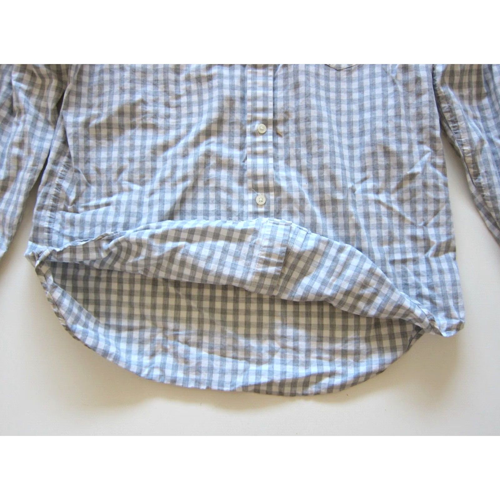 Banana Republic Banana Republic Grey Plaid Cotton Slim Fit Button Long Sleeve Shirt M Size US M / EU 48-50 / 2 - 6 Thumbnail