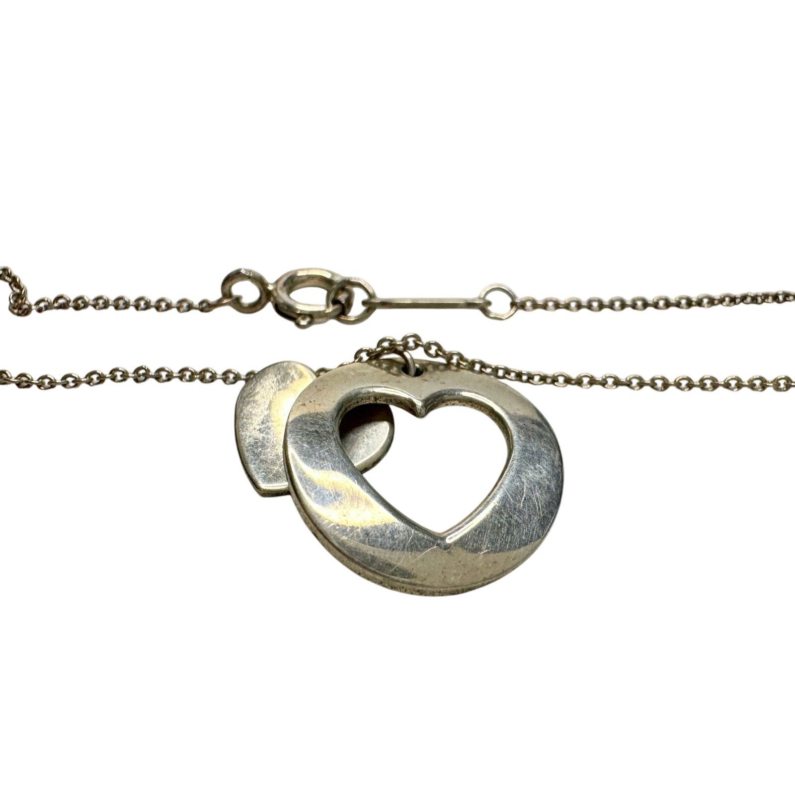 Tiffany & Co. Tiffany & Co. 2 Heart Necklace Stencil Heart w Cutout Heart Size ONE SIZE - 16 Thumbnail