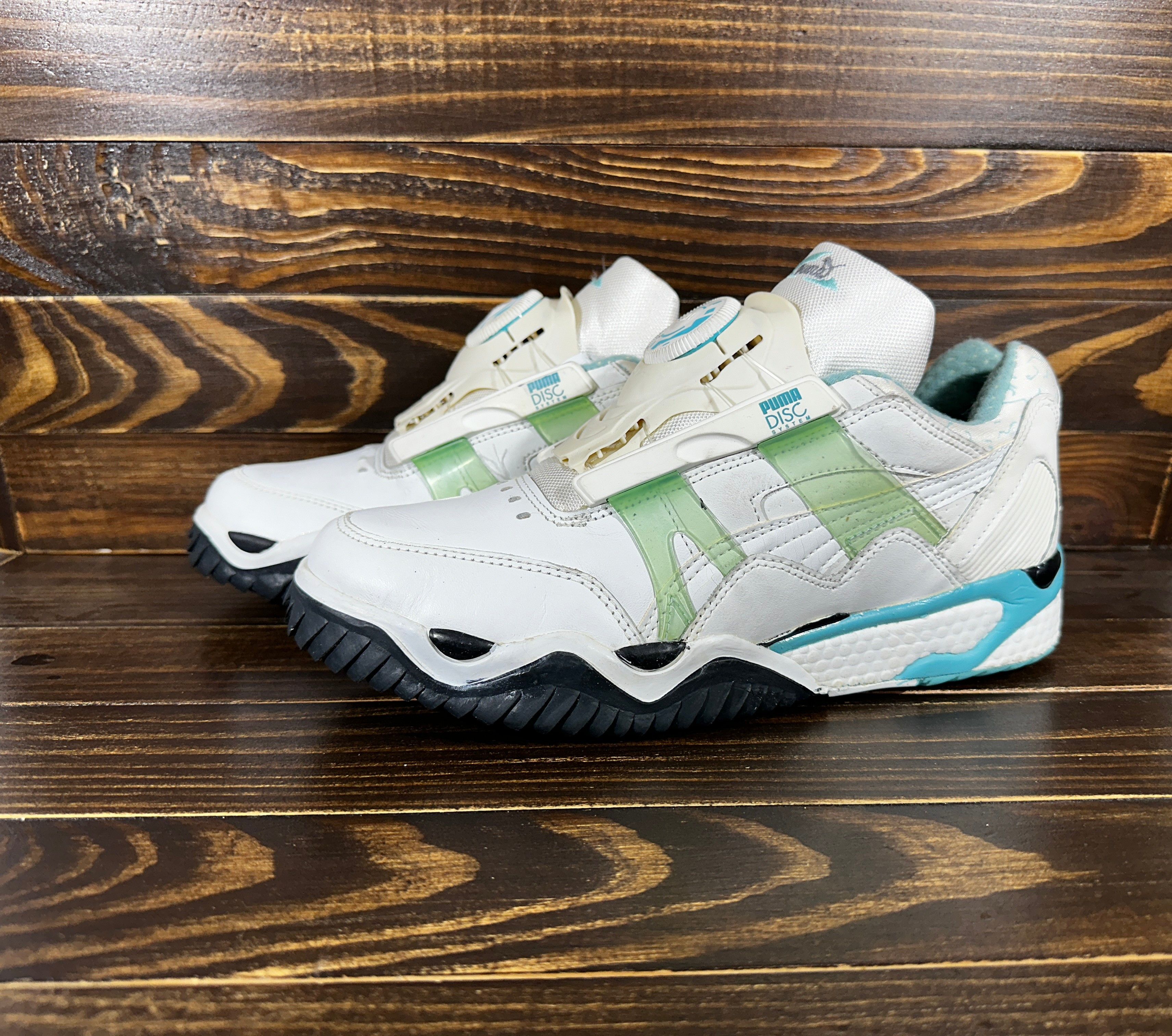 Puma × Vintage Vintage Puma Disc System 1993 Women's White Leather Sneakers Size US 8.5 / IT 38.5 - 21 Thumbnail