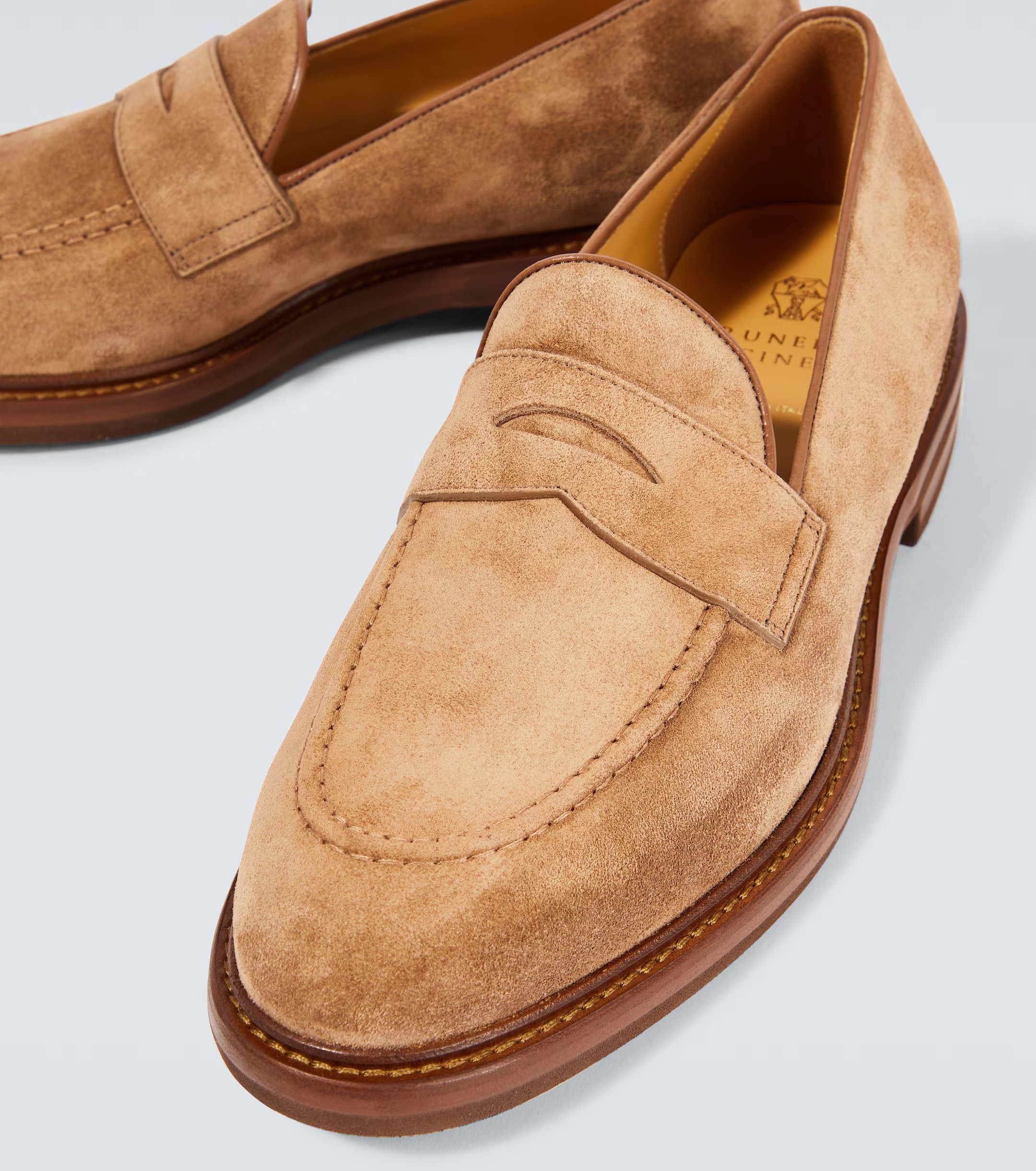 Brunello Cucinelli o1w1db10125 Loafers in Light Brown Size US 10 / EU 43 - 3 Thumbnail