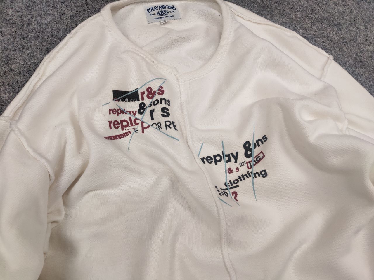 Replay Replay and Sons Design Asimetric Logo White Sweatshirt Size US M / EU 48-50 / 2 - 8 Thumbnail