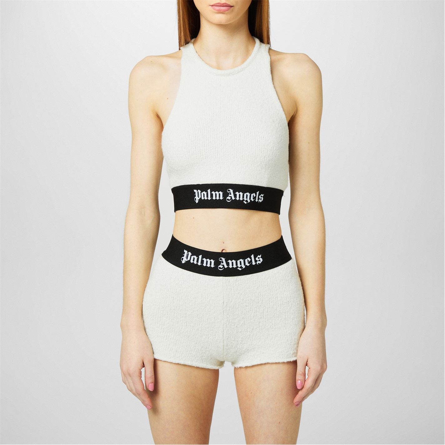 Palm Angels o1g2r1mq0325 Crop Top in Off White & Black Size M / US 6-8 / IT 42-44 - 3 Thumbnail