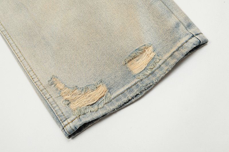 Jean American retro washed distressed straight leg jeans for men Size US 32 / EU 48 - 6 Thumbnail