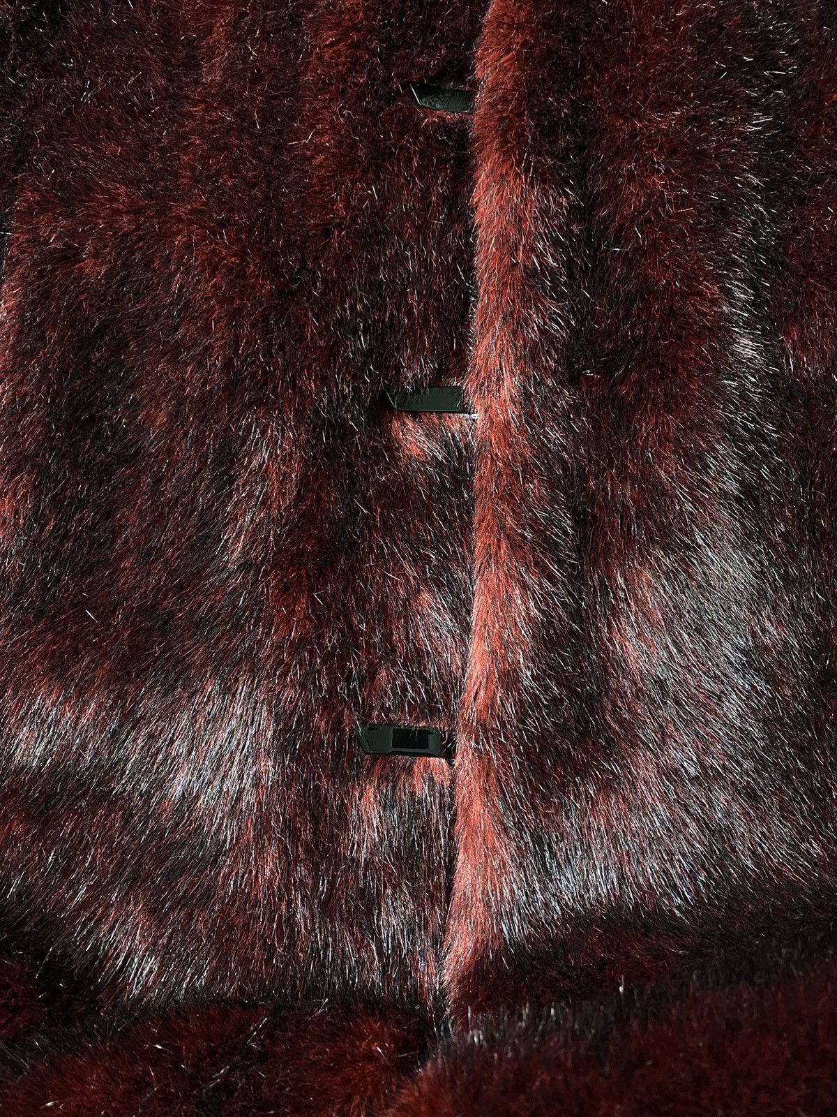 agnes b. Agnes B.- Burgundy Faux Fur Coat Size XS / US 0-2 / IT 36-38 - 6 Thumbnail