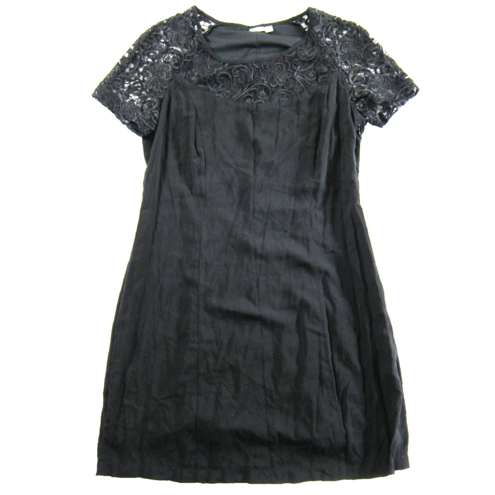 Esprit ESPRIT Black Rayon Floral Lace Short Sleeve Tunic Shift Dress Women 12 Size 34" / US 12 / IT 48 - 2 Thumbnail