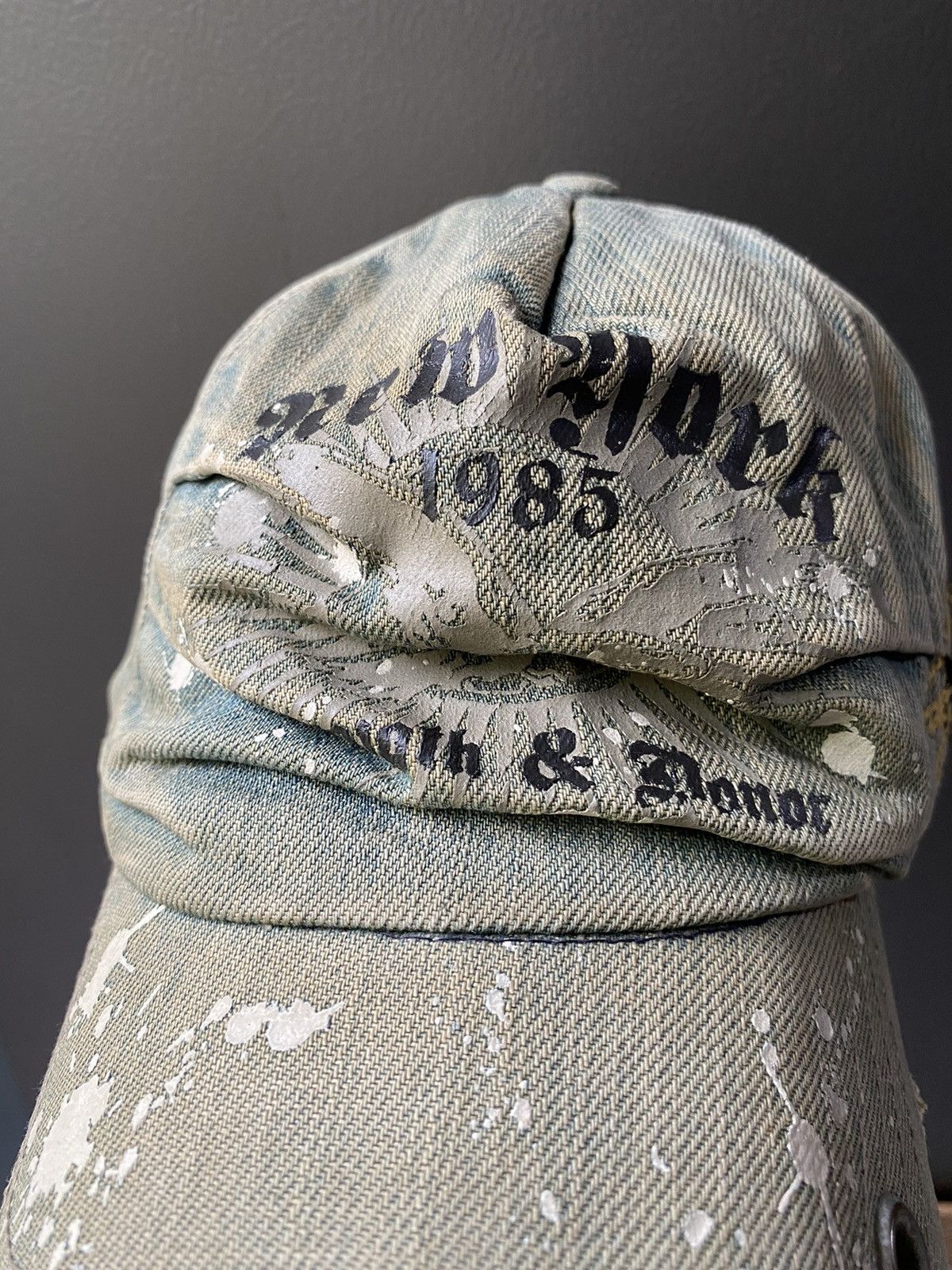 If Six Was Nine × Japanese Brand × Le Grande Bleu (L.G.B.) Vintage ripped painter stone wash cap punks hat Size ONE SIZE - 4 Thumbnail