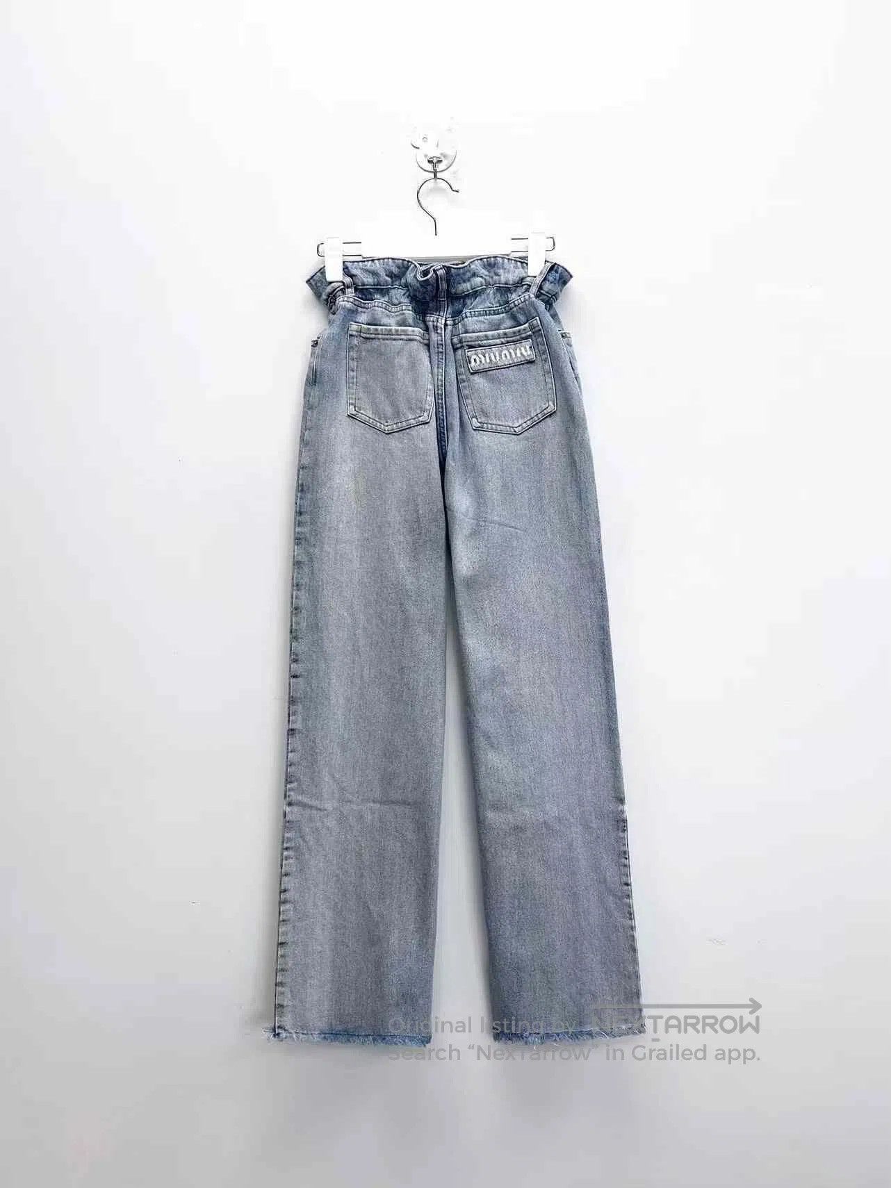 Miu Miu Miu Miu Slogan Logo Budding Jeans. Size 24" / US 00 / IT 34 - 1 Thumbnail