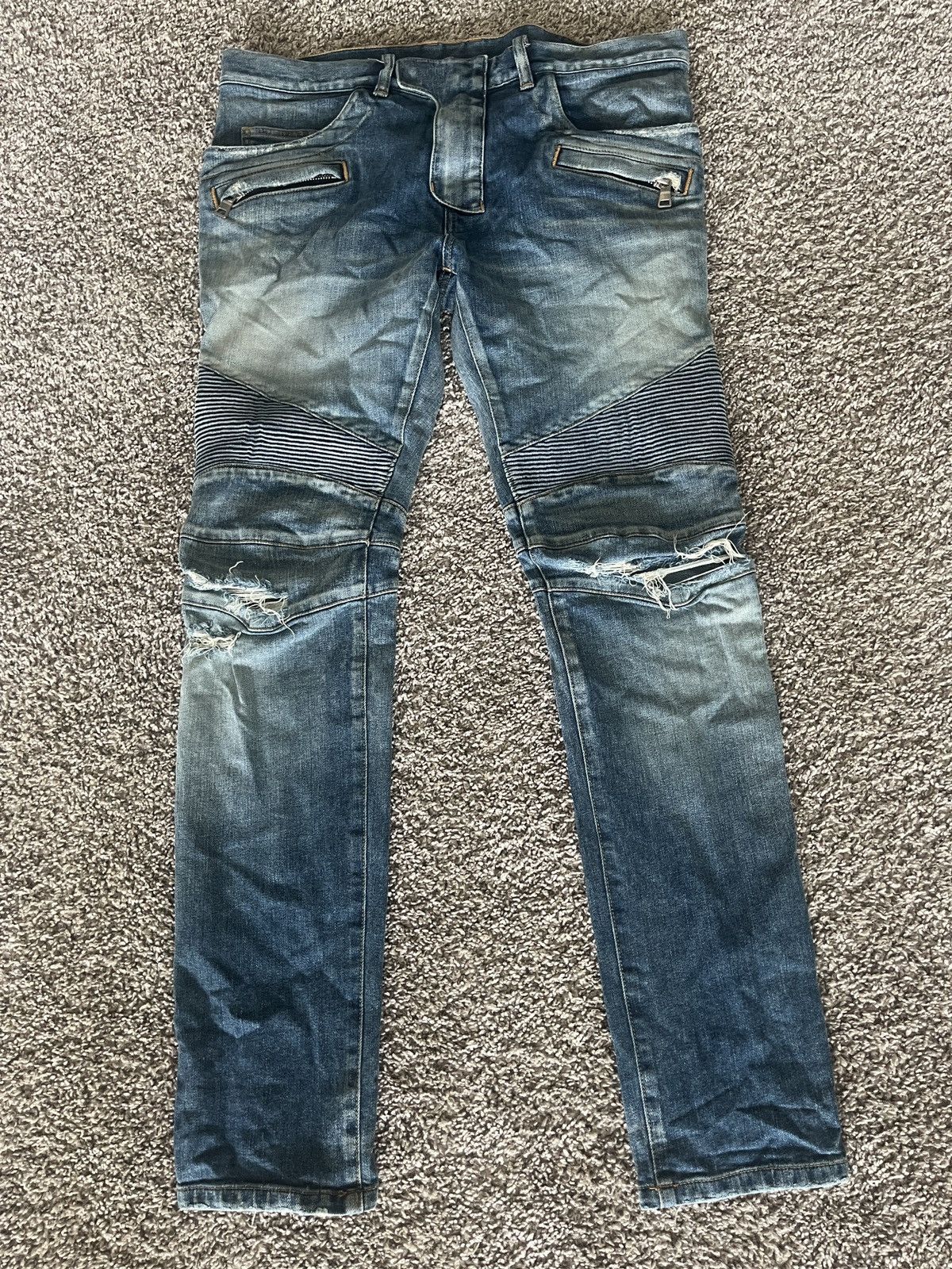 image of Balmain Slim Jean in Blue, Men's (Size 34)