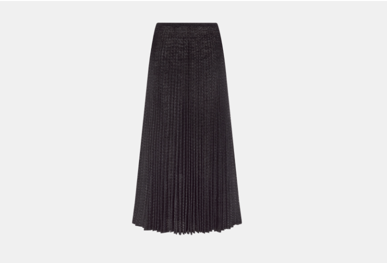 Dior o1w1db10925 444J20 Pleated Mid-Length Midi Skirt in Black Size 27" / US 4 / IT 40 - 2 Thumbnail