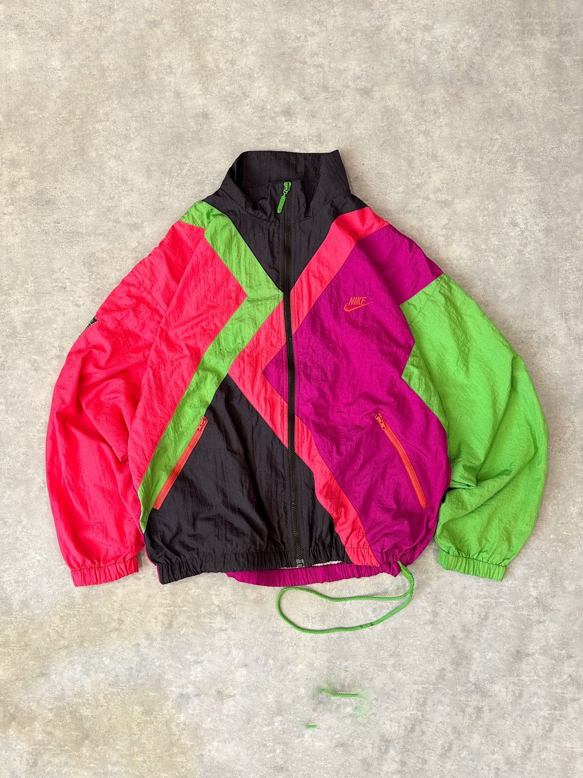 Vintage 80s sale Nike International Colorblock Embroidered Windbreaker Jacket