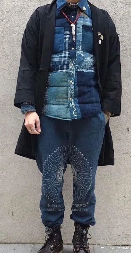 Kapital Kapital Vintage Indigo Chrysanthemum Jeans. Size US 26 / EU 42 - 1 Thumbnail