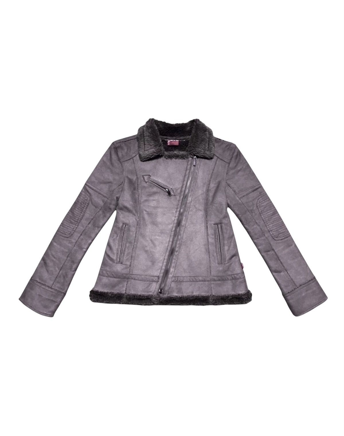 Levi's BigLogo Embroidery Faux Fur Shearling Coat Asymmetric Jacket Size S / US 4 / IT 40 - 1 Thumbnail