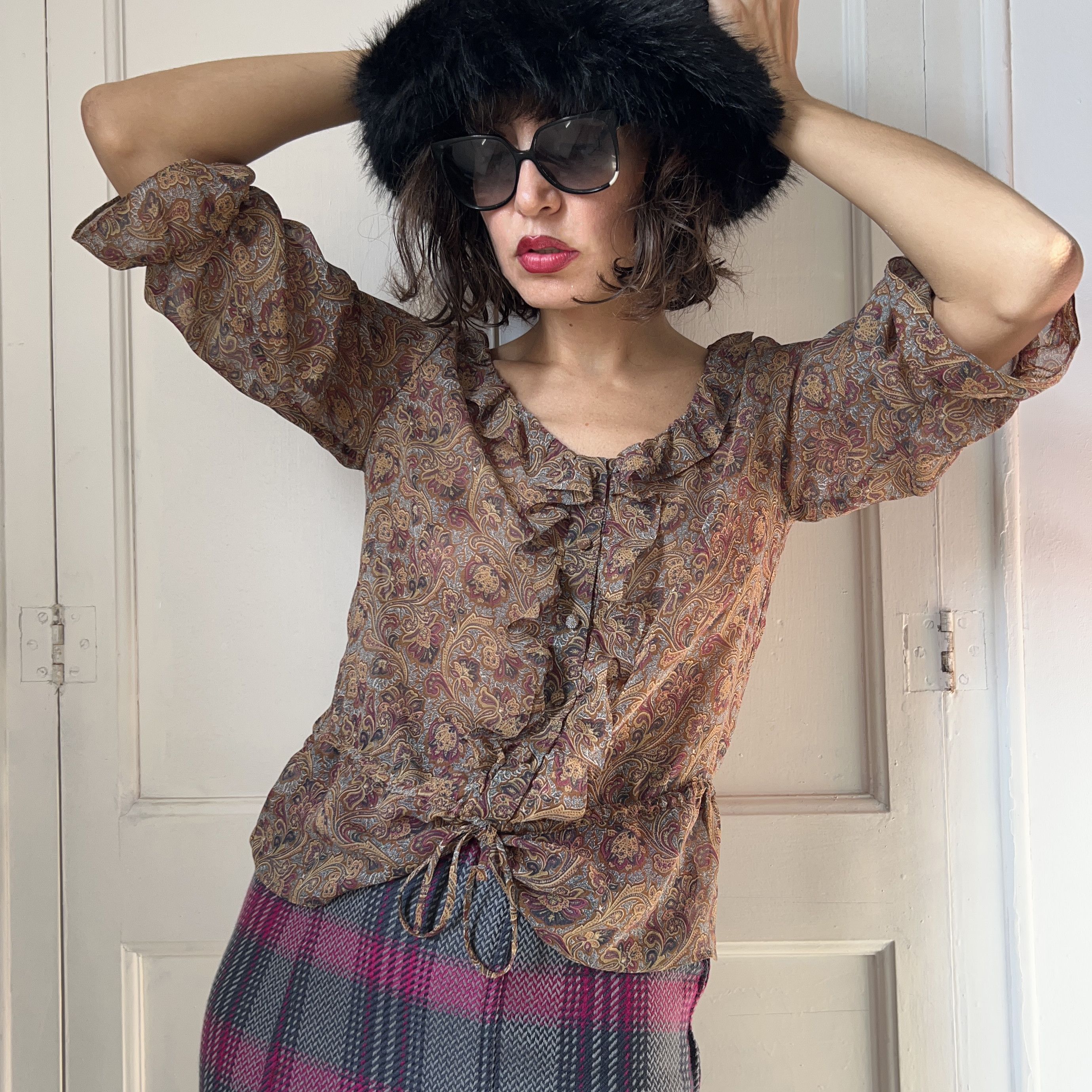 Vintage Vintage 70s Paisley Blouse Size S / US 4 / IT 40 - 5 Thumbnail