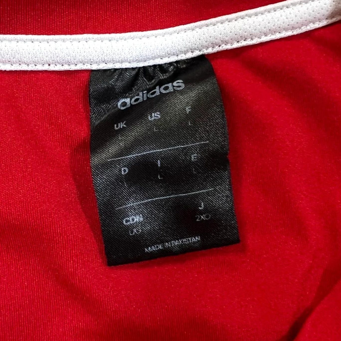 Adidas Adidas Three Stripe Mini Spellout Polyester Red Short Sleeve T-Shirt Large Size US L / EU 52-54 / 3 - 5 Thumbnail