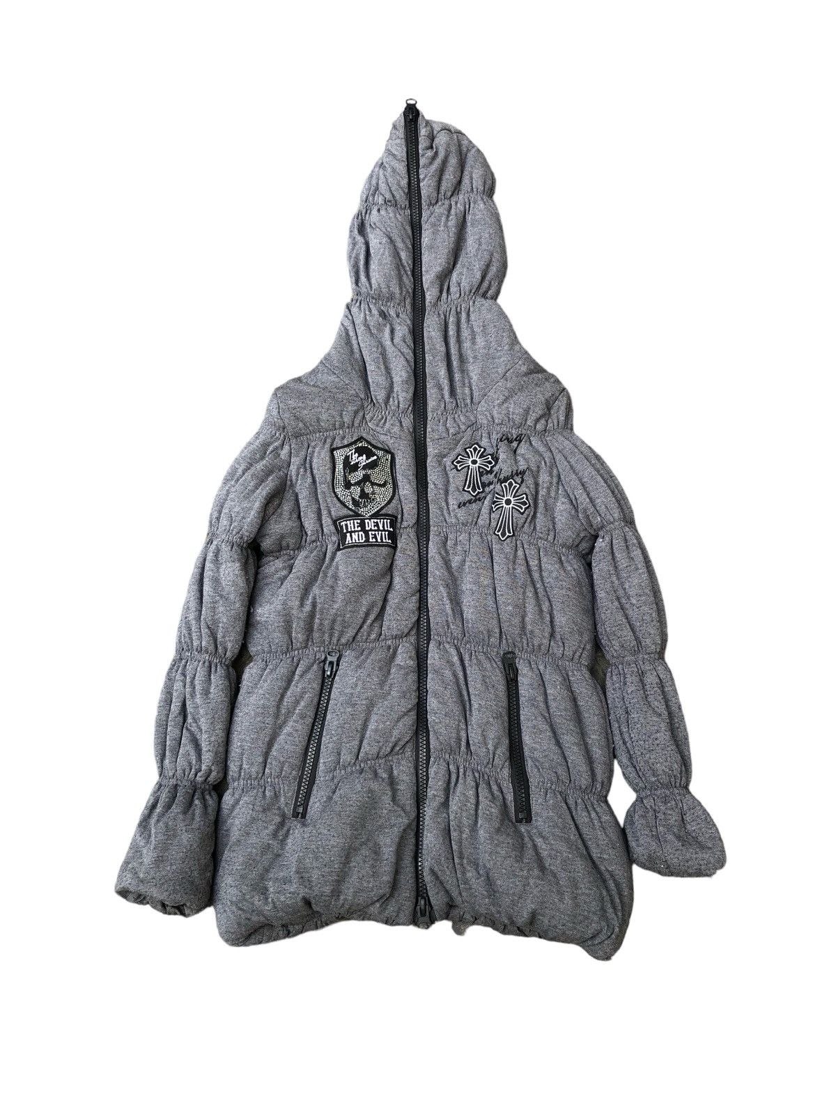 image of Archival Clothing Ghost Of Harlem Full Zip Hoodie in Grey, Men's (Size Medium)