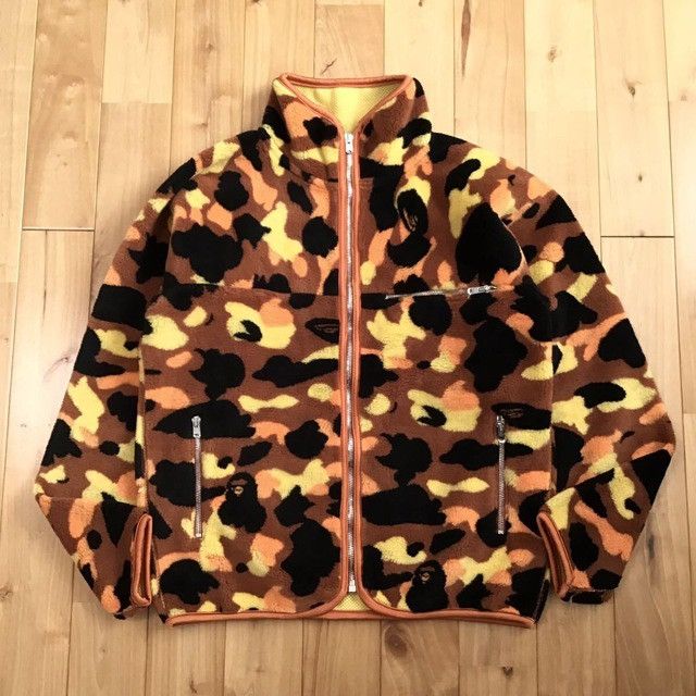 Bape × Nigo 🔥Vintage🔥 BAPE Orange camo boa jacket a bathing ape NIGO Size US S / EU 44-46 / 1 - 1 Thumbnail