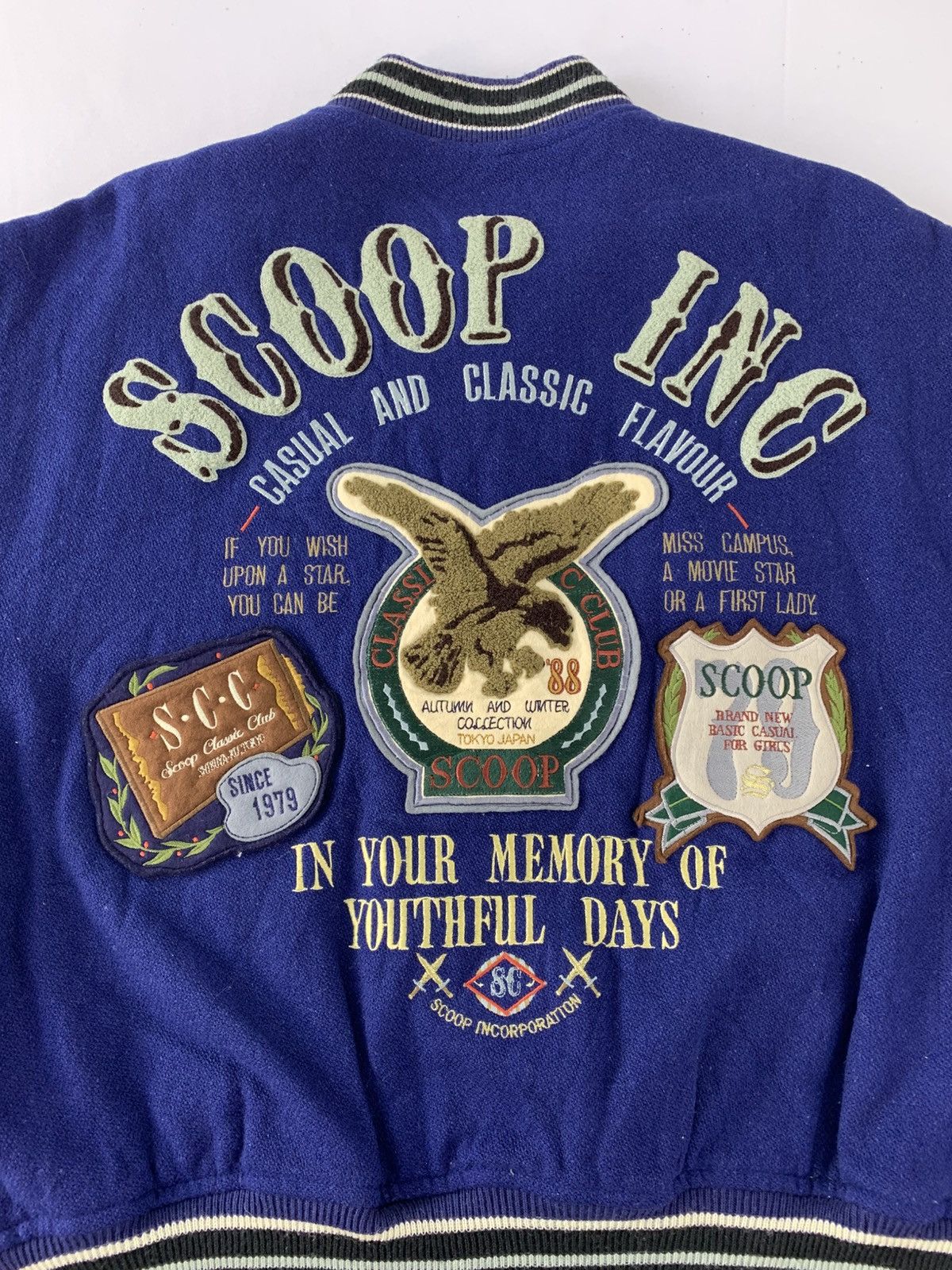 Other Scoop Inc Navy Patch Wool Sleeve Padded Inner Snap Button Size US L / EU 52-54 / 3 - 4 Thumbnail