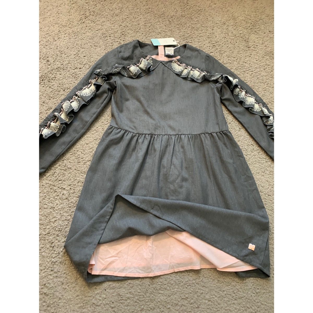Other CARREMENT BEAU GIRL GREY RIFFLE DRESS Size XS / US 0-2 / IT 36-38 - 6 Thumbnail