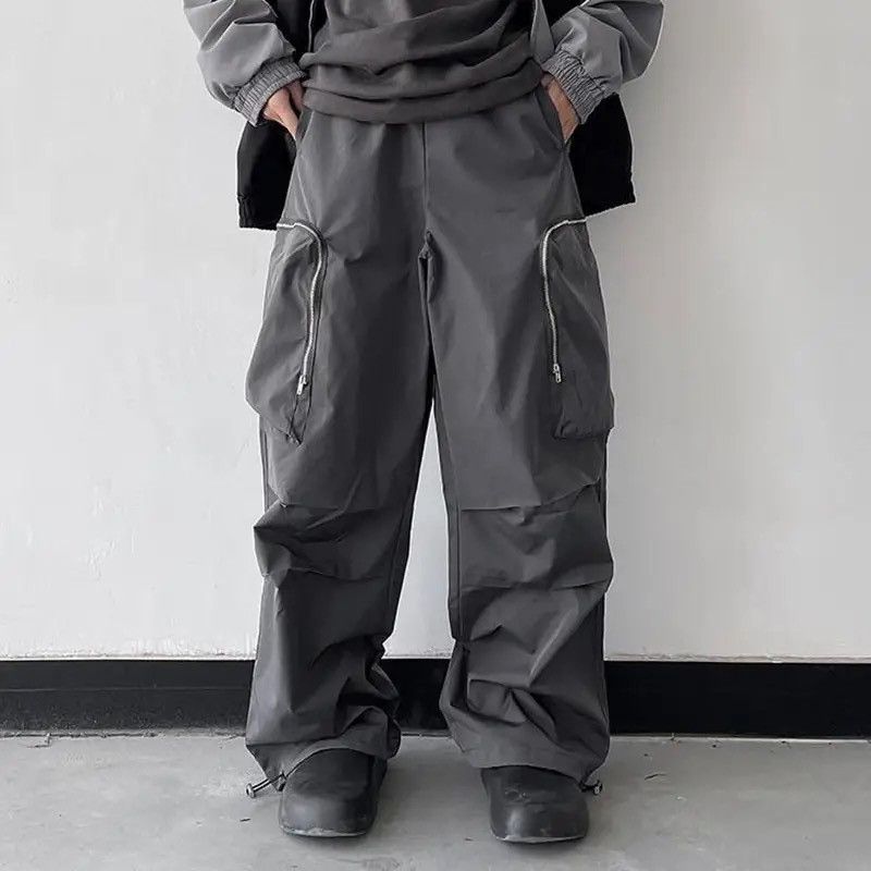Japanese Brand Baggy Cargo Pants Straight Casual Harajuku Y2K Style Pockets Size US 34 / EU 50 - 5 Thumbnail