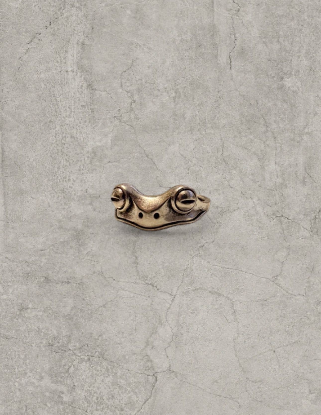 Japanese Brand Vintage style cool frog ring, stainless steel. Adjustable Size ONE SIZE - 2 Thumbnail