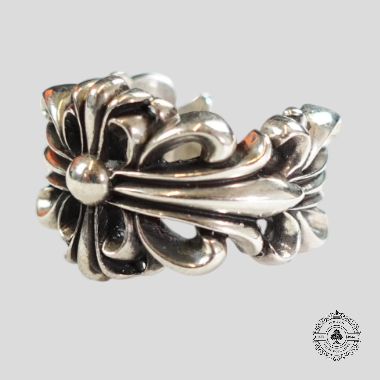 Chrome Hearts Chrome Hearts Double Floral Ring in Silver Size ONE SIZE - 1 Thumbnail