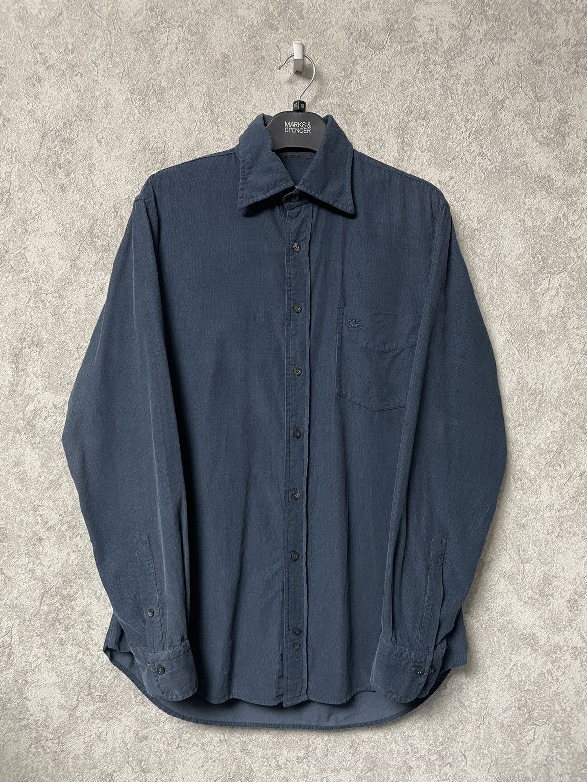 Burberry Burberry Velvet Long Sleeve Button Ups Shirt Size US S / EU 44-46 / 1 - 1 Thumbnail