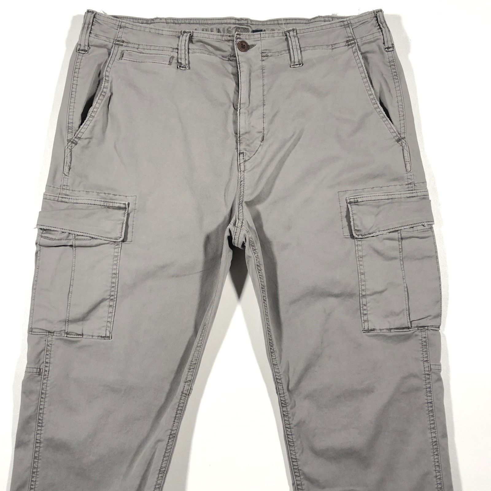 American Eagle Outfitters American Eagle Slim Lived In Cargo Utility Pants Light Grey Size US 36 / EU 52 - 3 Thumbnail